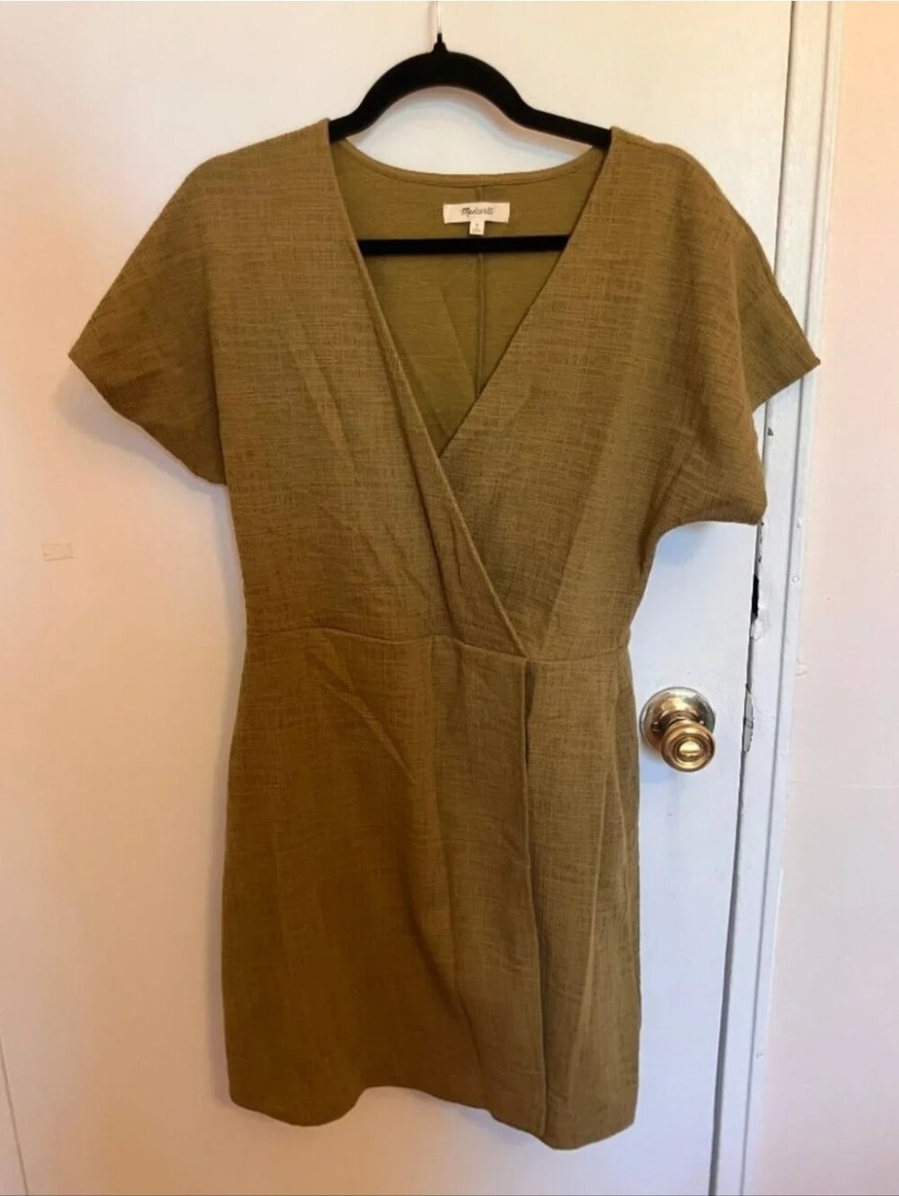 Madewell Brand Olive Wrap-Front Women’s Dress